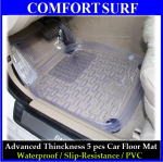 Advance Thickness Full Set 5 Pieces Transparent PVC Waterproof Car Floor Non-Slip Mat Carpet